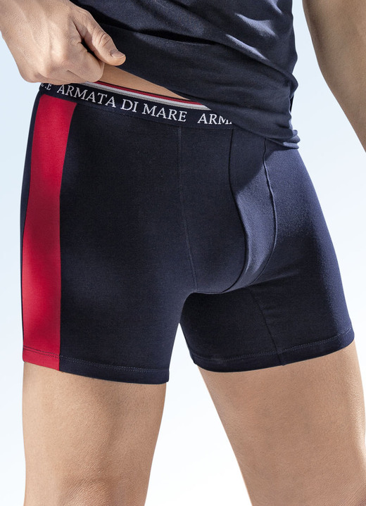 - Set van vier pants met contrasterende inzetstukken, in Größe 004 bis 010, in Farbe 2 X NAVY-ROOD, 1 X ROOD-NAVY Ansicht 1