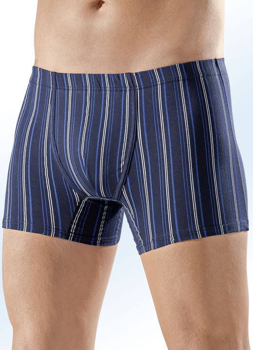 Pants & boxershorts - Set van vier boxershorts met streepjesmotief, in Größe 005 bis 010, in Farbe 2 X MARINE BLAUW-WIT, 2 X BLAUW-ZWAAR-WIT