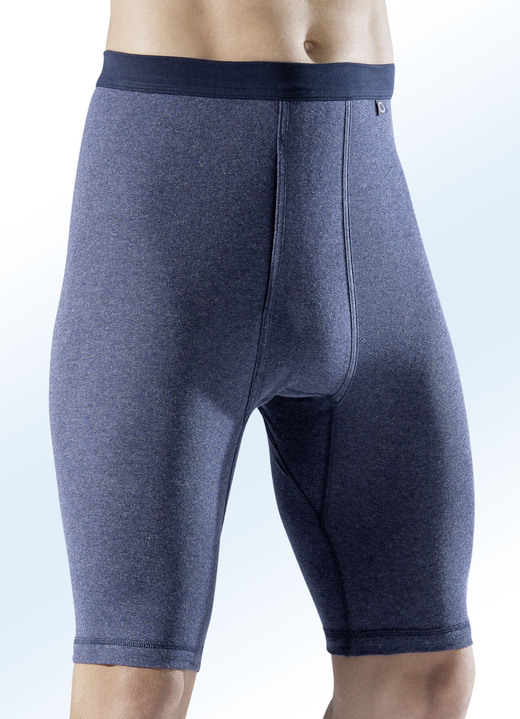 Slips & onderbroeken - Pfeilring duopack onderbroeken, knielang, in Größe 005 bis 012, in Farbe 2 X DONKERBLAUW GEMÊLEERD
