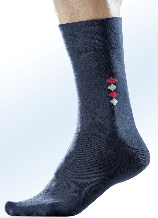 Kousen - Vijfpack sokken met handgeknoopte teen en drukvrije tailleband, in Größe 001 (Schoenmaat 39-42) bis 003 (schoenmaat 47-50), in Farbe 3 X ZWART, 2 X ANTRACIET Ansicht 1