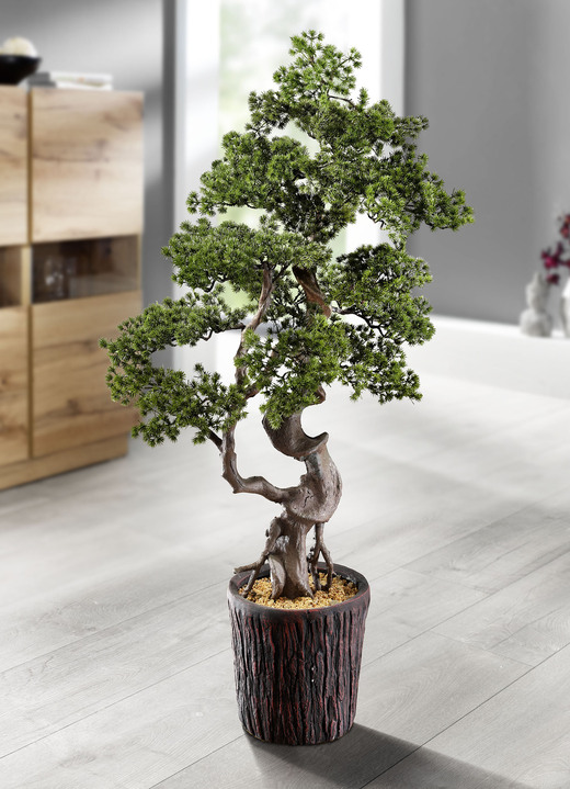 Kunst- & textielplanten - Lariks-bonsai in magnesiapot, in Farbe GROEN-BRUIN