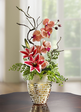 Orchideeënbloemstuk in pot