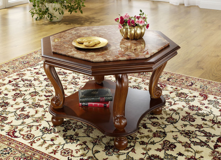 Semi-chassis salontafel met achthoekig tafelblad