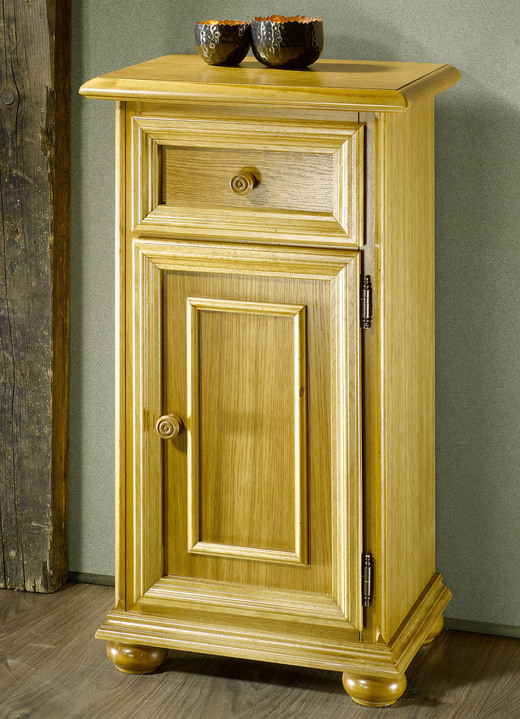 - Commodeset van deels massief hout met echt gefineerd hout, in Farbe EIKEN RUSTIEK, in Ausführung Commode, 1 deur