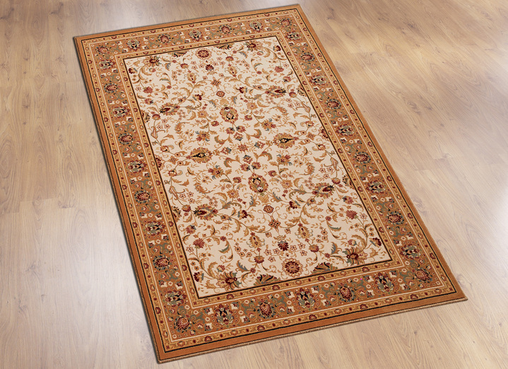 Klassisch - Dicht gewebte Brücken und Teppiche aus 100% Schurwolle, in Größe 101 (Brücke, 50x 80 cm) bis 312 (Teppich, Ø 240 cm), in Farbe BEIGE MUSTER Ansicht 1