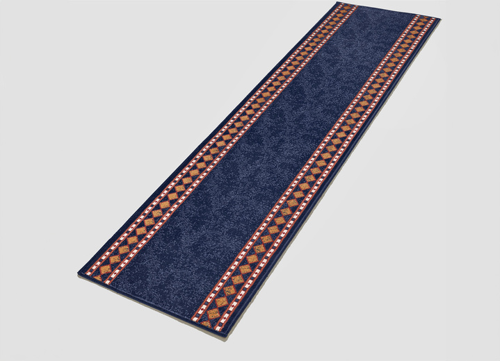 Lopers & trapmatten - Verfijnde lopers op maat gemaakt, in Größe 101 (Loper, breedte: 60 cm) bis 106 (loper, breedte: 100 cm, in Farbe BLAUW Ansicht 1