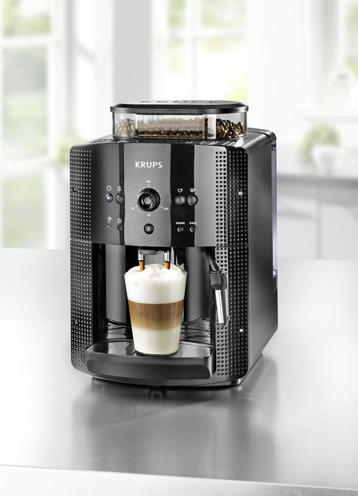 Koffie- & espressoapparaten - Krups EA8108 volautomatische koffiemachine, in Farbe ZWART