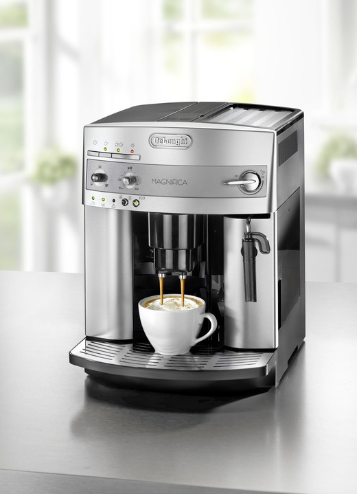 Koffie- & espressoapparaten - Volledig automatisch koffiezetapparaat, met molen met maalkegels, in Farbe ZILVER