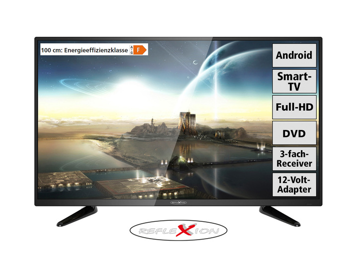TV - Reflectie 6-in-1 LED-tv met geïntegreerde dvd-speler, in Farbe SCHWARZ Ansicht 1