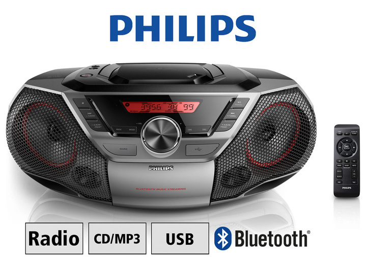 Muziekapparaten - Philips AZ700T digitale cd-radio, in Farbe ZWART Ansicht 1