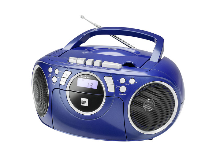 Muziekapparaten - Dubbele P70 CD/radio/cassettespeler, in Farbe BLAUW Ansicht 1