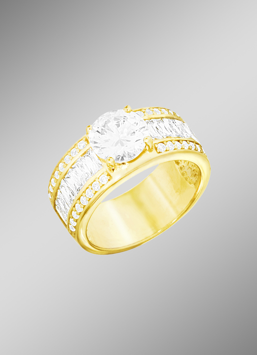 Ringen - Vergulde damesring met zirkonia, in Größe 160 bis 220, in Farbe  Ansicht 1