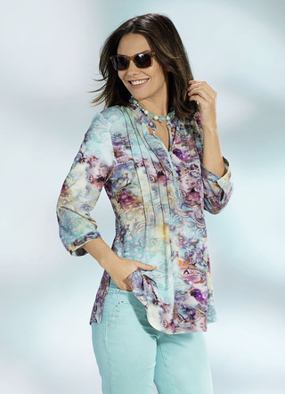 Shirt tuniek met mooie biesenzier