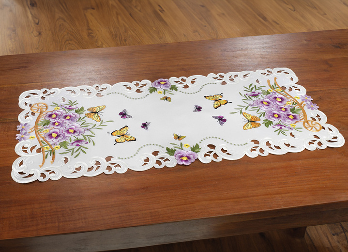 Tafellakens - Tafel- en kamerdecoratie in lentestijl, in Größe 101 (2 x placemats, 35/ 50 cm) bis 404 (Kussensloop, 40/40 cm), in Farbe WIT Ansicht 1