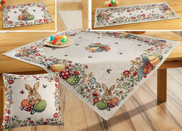 Tafellakens - Tafel- en kamerdecoratie in lentestijl, in Größe 100 (2 placemats, 33/45 cm) bis 404 (Kussensloop, 45/45 cm), in Farbe MULTICOLOR