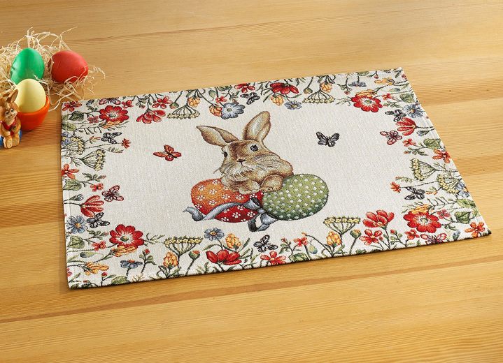 Tafellakens - Tafel- en kamerdecoratie in lentestijl, in Größe 100 (2 placemats, 33/45 cm) bis 404 (Kussensloop, 45/45 cm), in Farbe MEERKLEURIG Ansicht 1