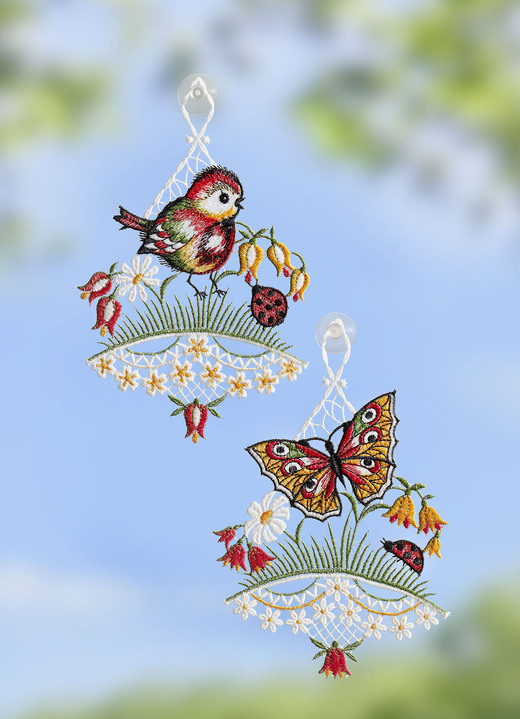 - Raamafbeeldingen met veermotief, set van 2, in Farbe MULTICOLOR