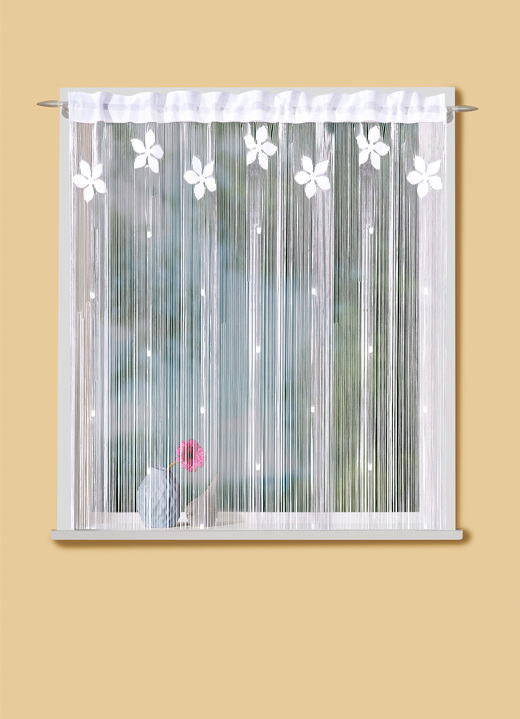- Gordijnen met bloemen, in Größe 346 (125 x 95 cm) bis 392 (245 x 95 cm), in Farbe WIT