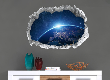 3D muursticker Galaxy lichtgevend