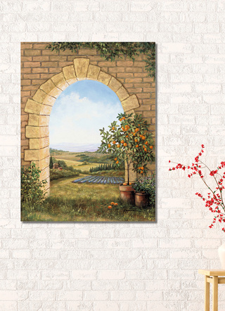 Hoogwaardig canvas schilderij "Sinaasappelboom voor de boog"