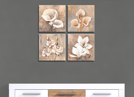 Canvas schilderset, 4 stuks