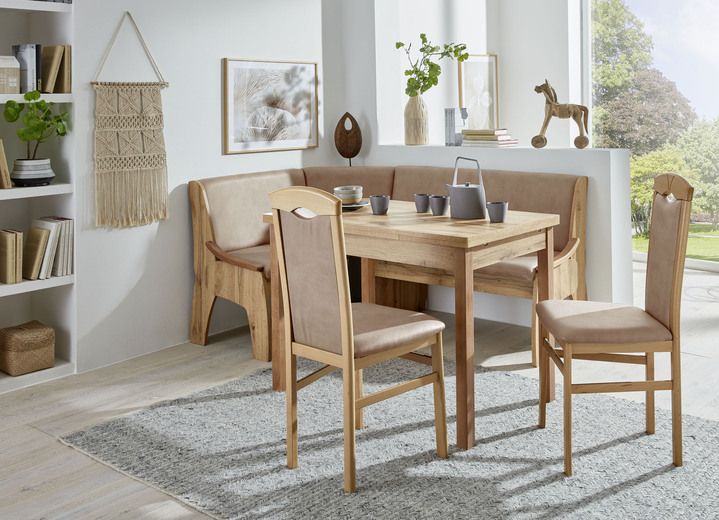 Stoelen & zitbanken - Tijdloos eetkamermeubilair, in Farbe EIKENHOUTEN CAPPUCCINO, in Ausführung Bankset, 4-delig Ansicht 1