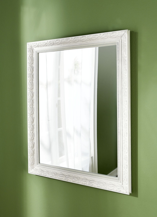 - Glamoureuze spiegel met houten lijst, in Farbe WIT