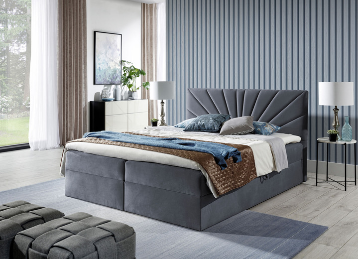 Boxspring - Boxspringbed met afneembare topper, in Farbe ANTRACIET Ansicht 1
