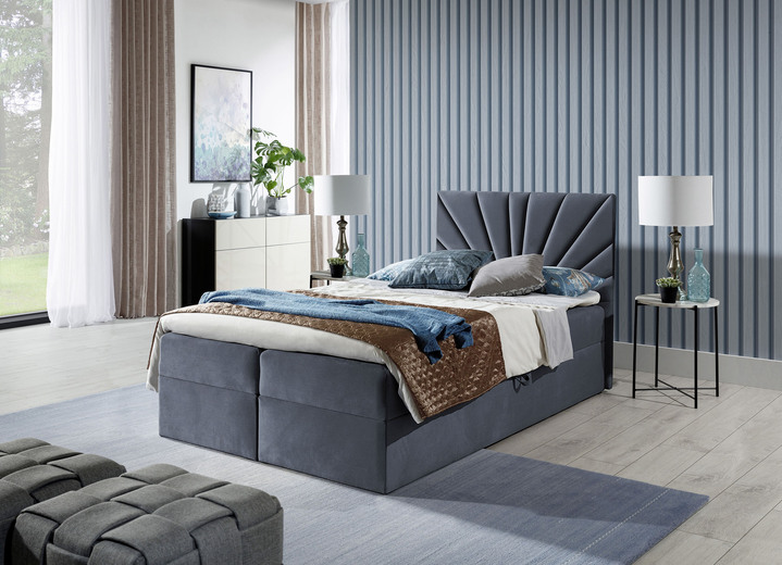Boxspring - Boxspringbed met afneembare topper, in Farbe ANTRACIET Ansicht 1