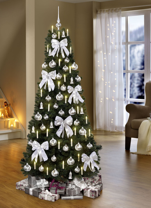 - Kerstboomversieringen van hoge kwaliteit, in Farbe WIT-ZILVER, in Ausführung Slijpset, 6-delig Ansicht 1