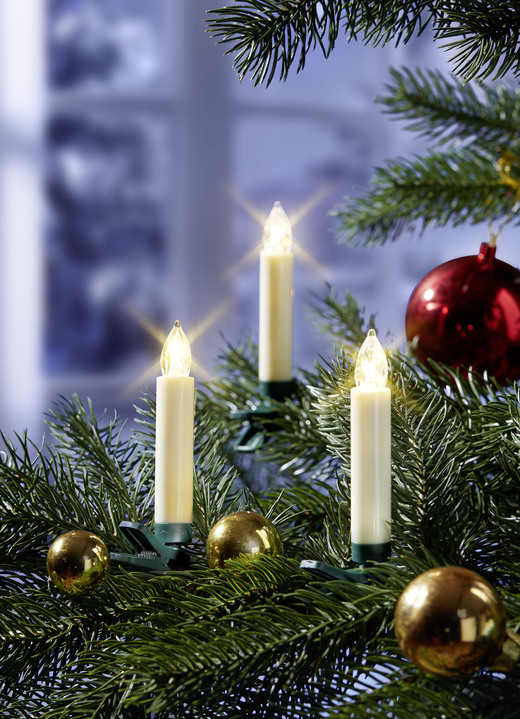- Draadloze mini-kerstboomkaarsen, 10 stuks., in Farbe CRÈME