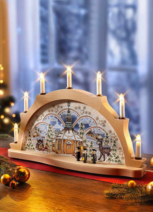 Kerstmis - Schwibbogen met Plauen kant, in Farbe NATUREL Ansicht 1