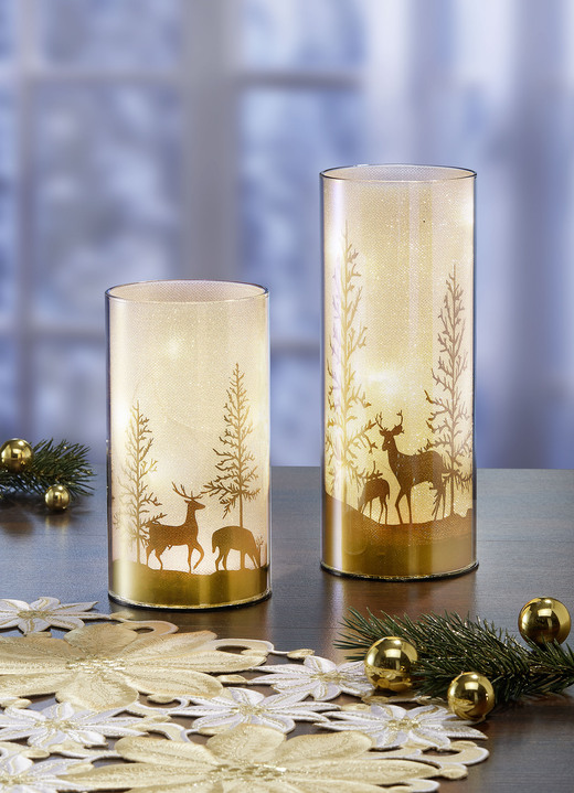 Kerstdecoraties - Lantaarn met geïntegreerde verlichting in een set van 2, in Farbe GOUD Ansicht 1