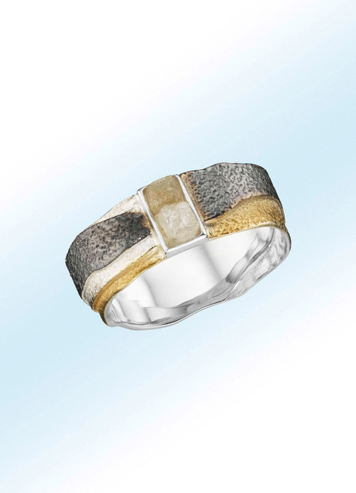 Ringen - Damesring met ruwe diamanten, in Größe 160 bis 220, in Farbe