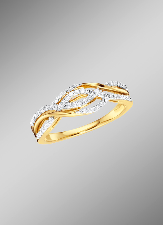 Ringen - Damesring met 56 diamanten, in Größe 160 bis 220, in Farbe  Ansicht 1