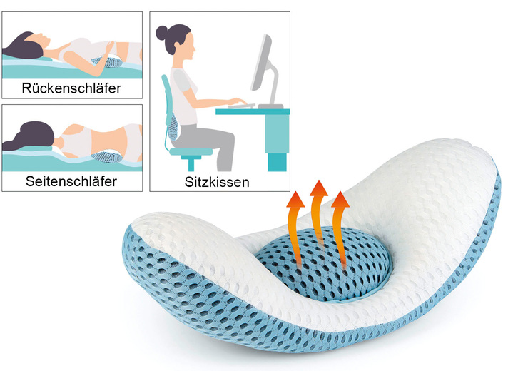 Warmte & ontspanning - 5-in-1 lendenkussen met warmte- en massagefunctie, in Farbe GRIJS Ansicht 1