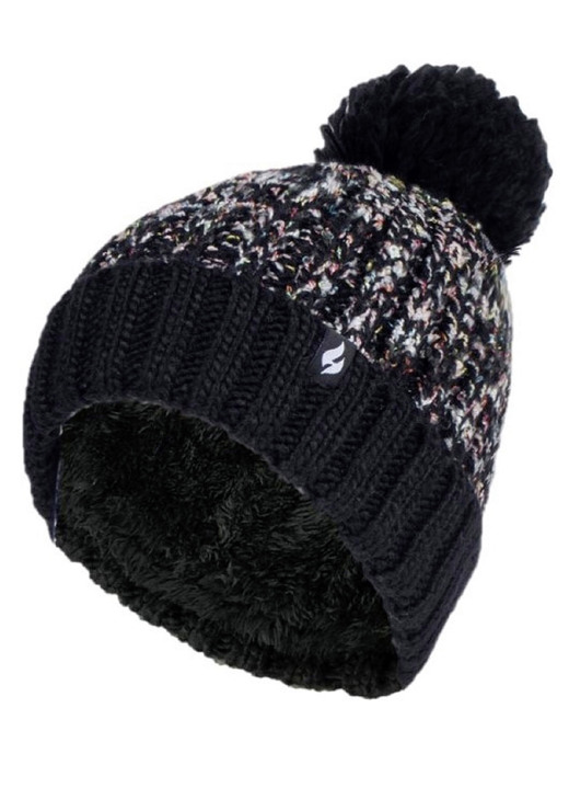 Mützen & Hüte - Mütze mit Bommel, in Farbe SCHWARZ Ansicht 1