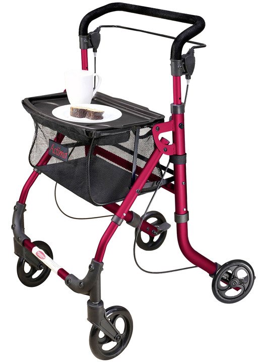 Rollators & rolstoelen - Appartementrollator met dienblad, in Farbe ROOD Ansicht 1