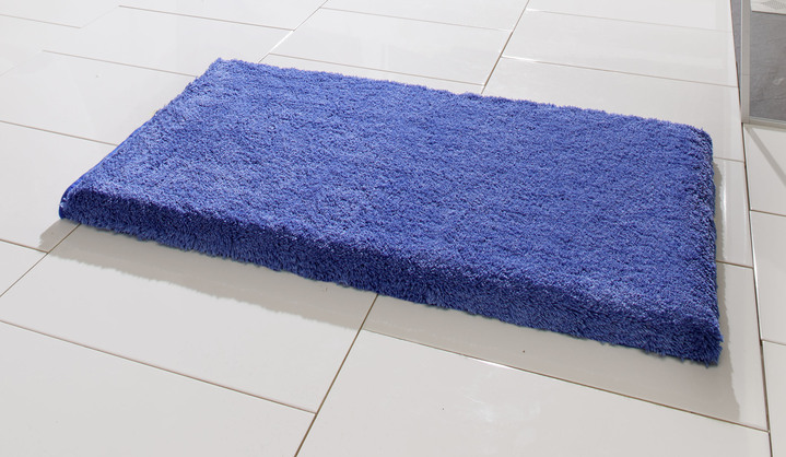 Badmatten - Ultrazachte Table Tuft badkamerset van Grund, in Größe 100 (Matje, halfrond 50/80 cm) bis 110 (set voor hangend toilet, 2-delig), in Farbe BLAUW Ansicht 1