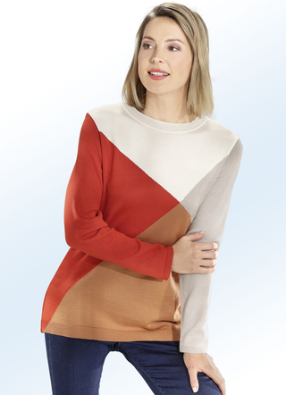 Trui met katoen en in colorblocking