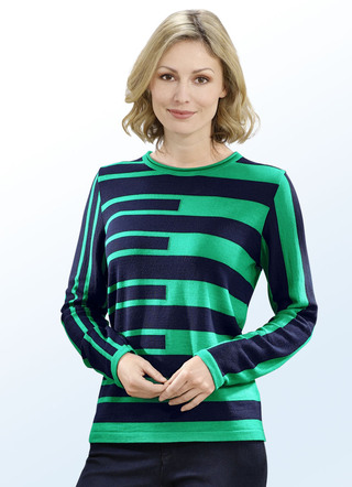 Sweater in decoratieve streep
