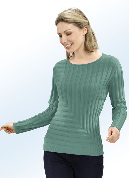 SALE % - Pullover mit dekorativem Rippendessin, in Größe 038 bis 052, in Farbe AVOCADO