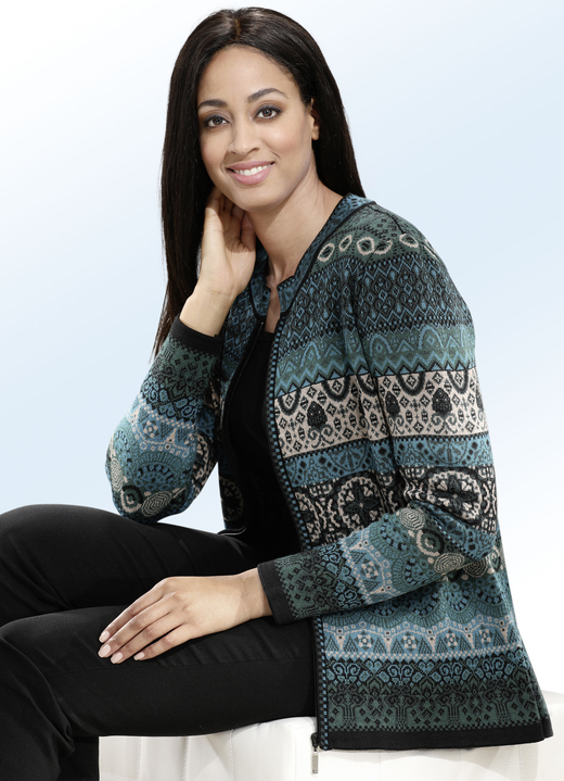 - Vest met scheerwol, in Größe 038 bis 052, in Farbe PETROL-BEIGE-MEERKLEURIG