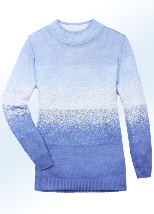 Lange mouw - Kleurblokkerende trui, in Größe 038 bis 054, in Farbe BLAUW-BLAUW Ansicht 1