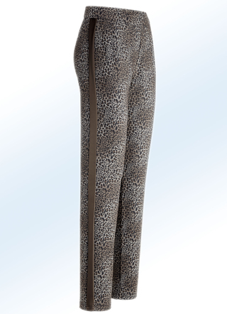 Broek met voetbandjes, met trendy luipaarddessin