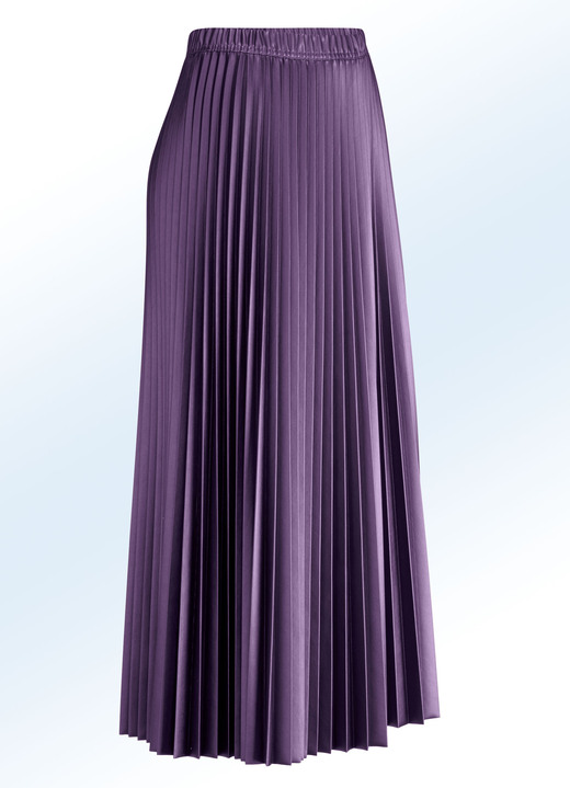 - Plissérok met een elegant swingend silhouet, in Größe 018 bis 052, in Farbe AUBERGINE Ansicht 1