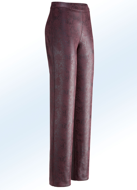 Broeken - Broek in trendy reptiellook, in Größe 023 bis 052, in Farbe BORDEAUX Ansicht 1