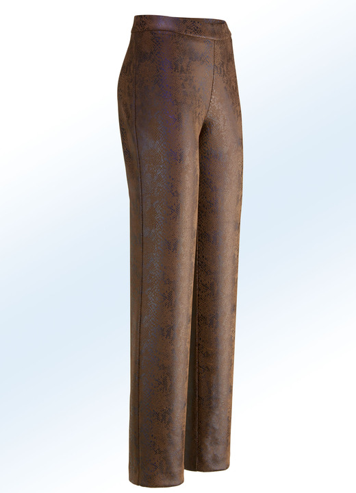 Broeken - Broek in trendy reptiellook, in Größe 018 bis 052, in Farbe COGNAC Ansicht 1