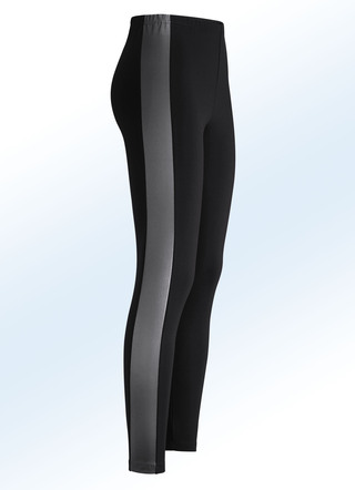 Leggings in een interessante materiaalmix