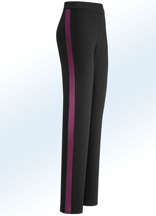 Broek in trendy materiaalmix